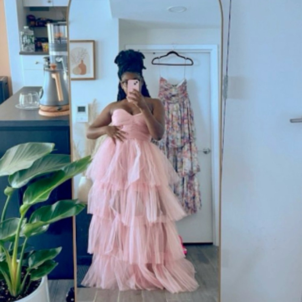 Nasty Gal Pink Strapless Layered Dress - Picture 2 of 5